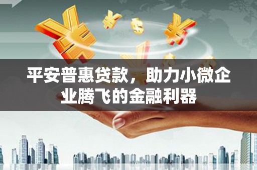 和静平安普惠贷款，助力小微企业腾飞的金融利器