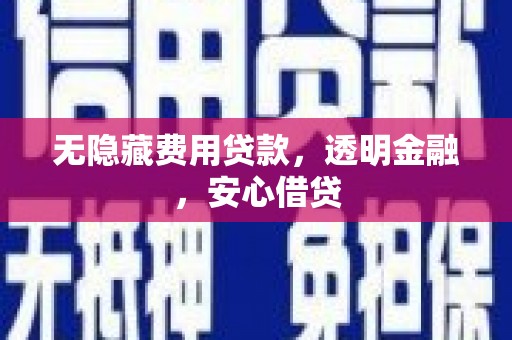 和静无隐藏费用贷款，透明金融，安心借贷