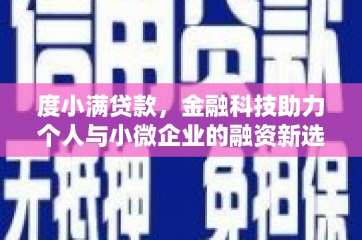 和静度小满贷款，金融科技助力个人与小微企业的融资新选择