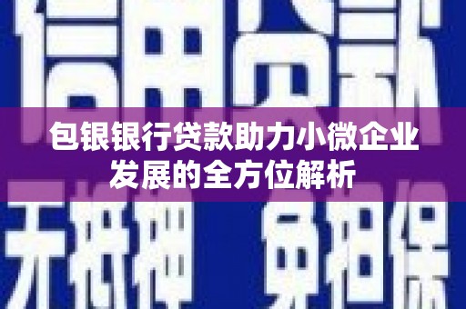 和静包银银行贷款助力小微企业发展的全方位解析