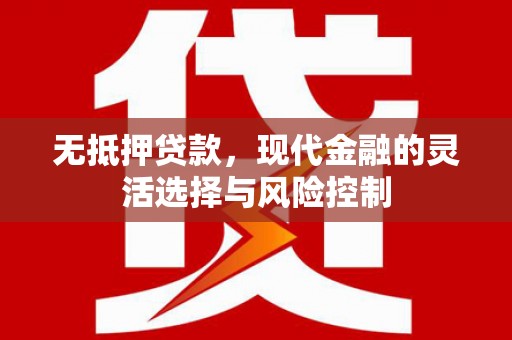 和静无抵押贷款，现代金融的灵活选择与风险控制