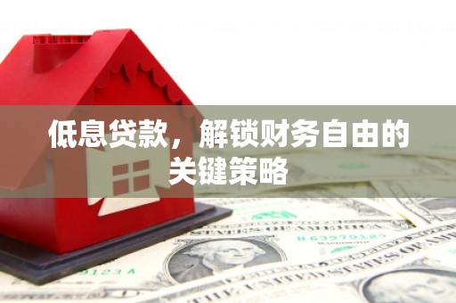 和静低息贷款，解锁财务自由的关键策略