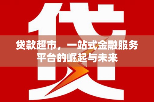 和静贷款超市，一站式金融服务平台的崛起与未来